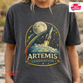 Youth And Adult Artemis Generation Moon Rocket Launch Space T-shirt, Unisex Cott
