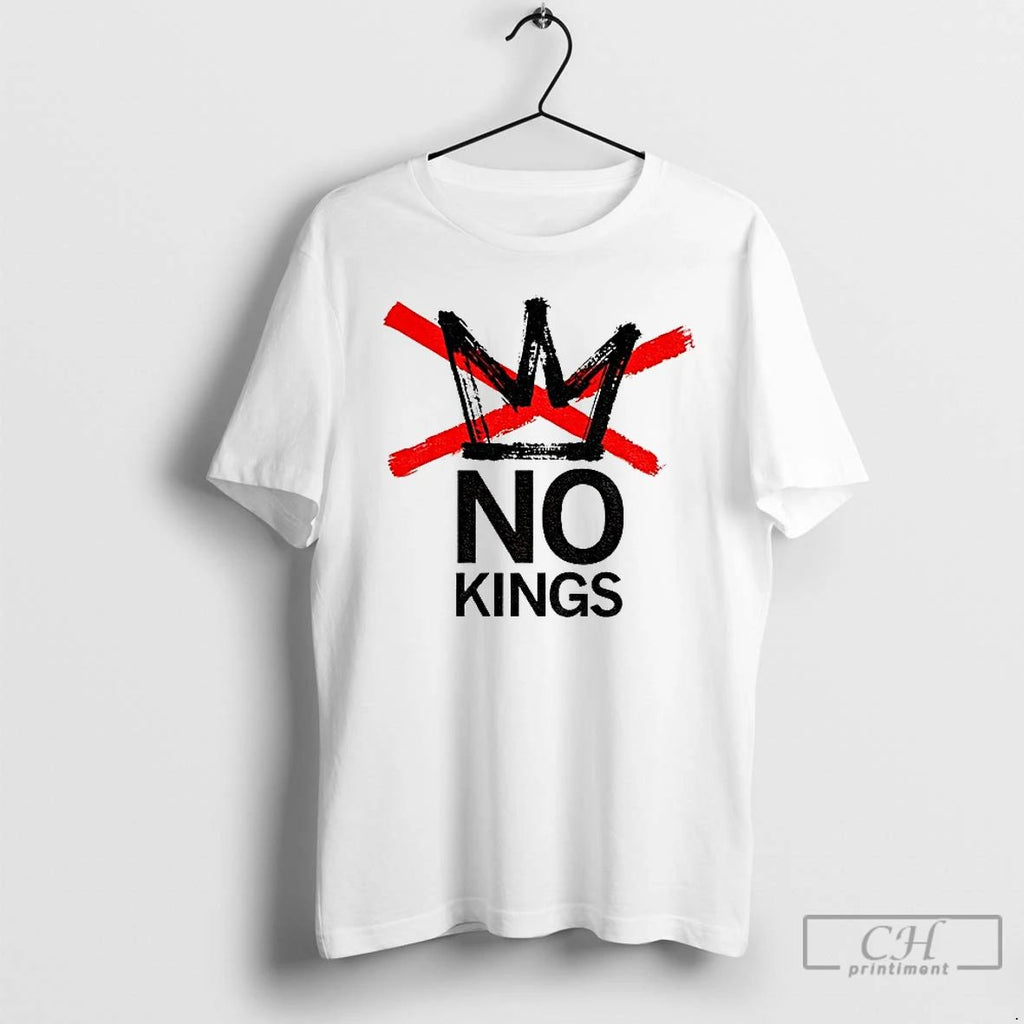 Classic No Kings Anti Trump Logo Gold Funny T Shirts