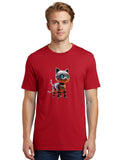 Robot-Cat-1 Mens Graphic Tee, 100% Cotton, Casual Summer Wear