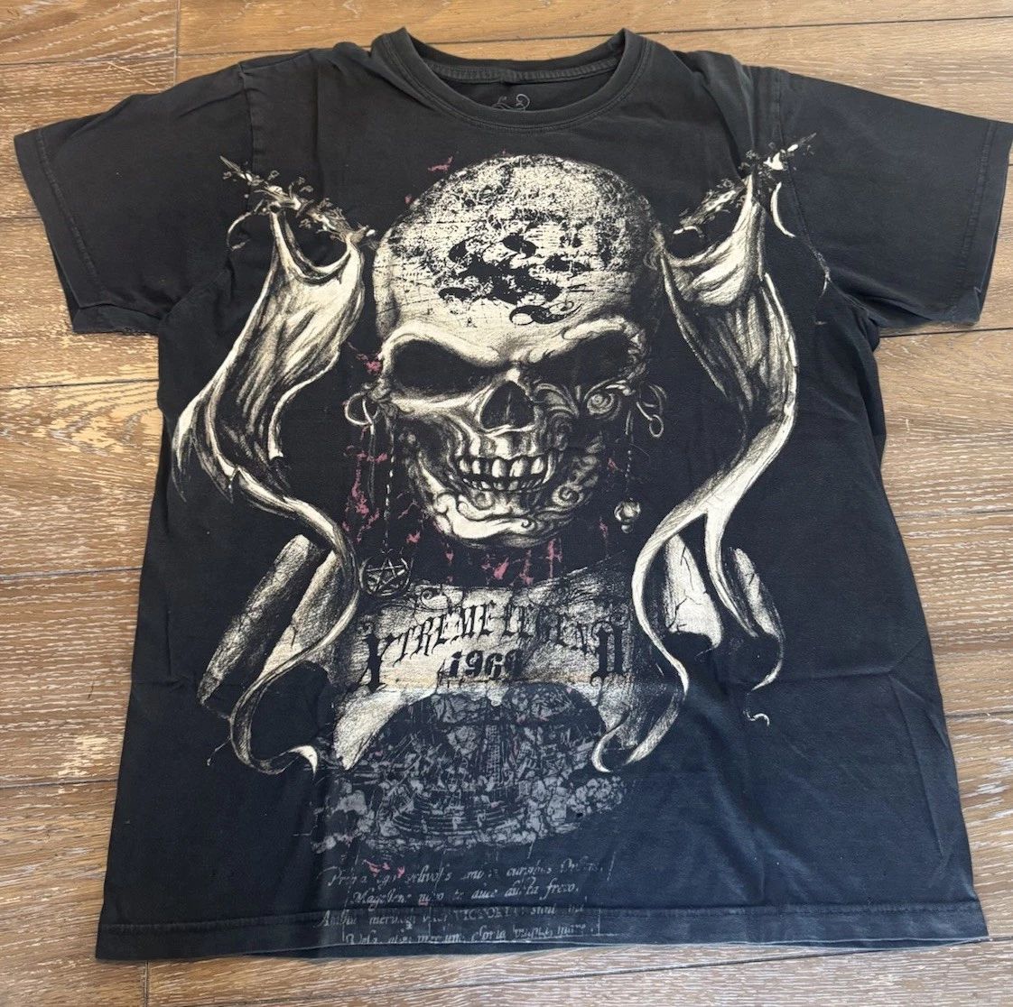 Extreme Legends Vintage 1969  Skull T-shirt Black Size M