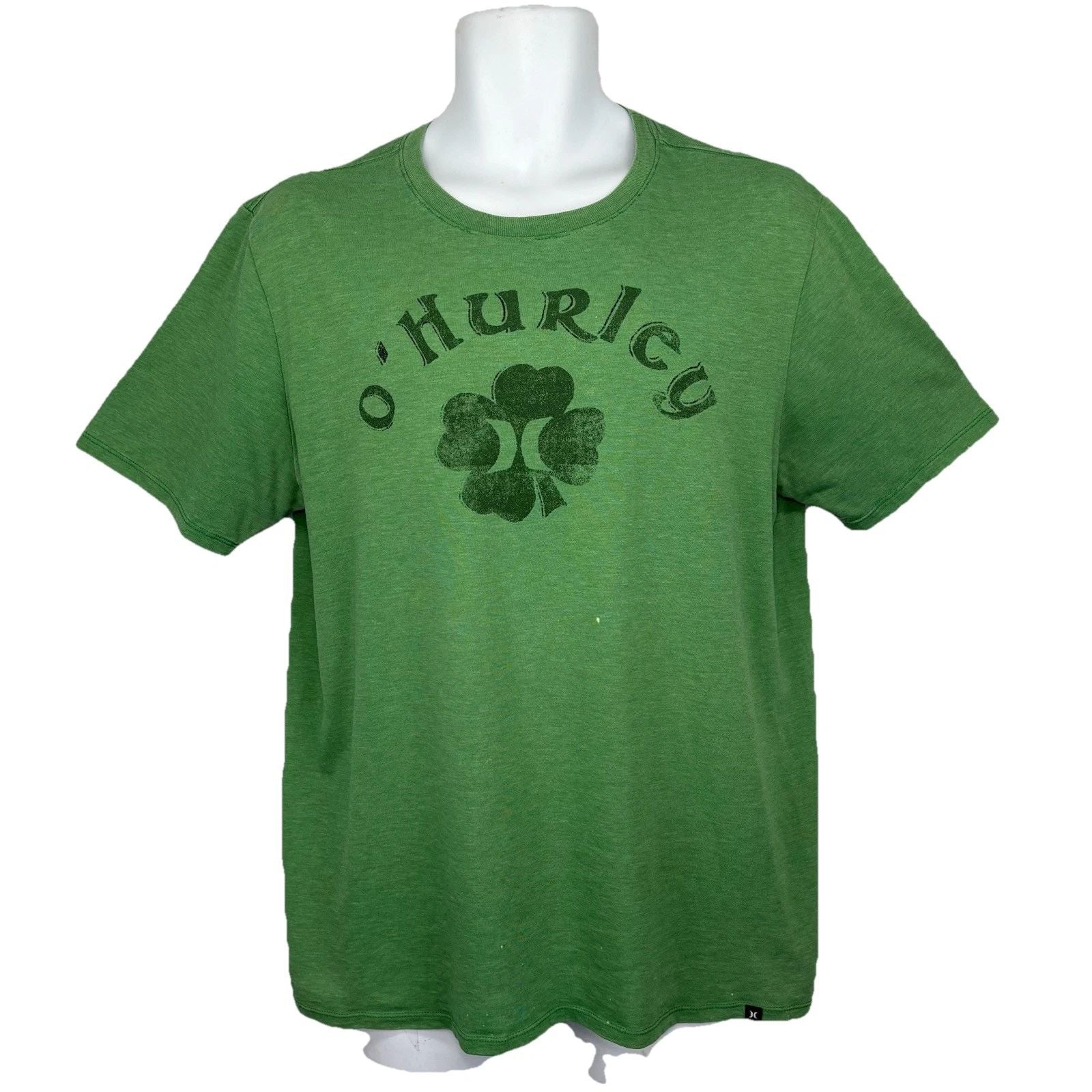 Hurley O’HURLEY Clover T-Shirt/ Men’s (L) Green Cotton Poly Blend SURF SKATE