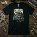 Graveyard Gasser T-Shirt Retro Horror Car Graphic Tee Psychobilly Goth XS-5X BLK