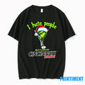 Top Grinch Santa Hat I Hate People But I Love My Cincinnati Bearcats Christmas Logo
