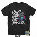 Planet Lover Cat Smoking Street Style Edgy Urban Cat Graphic T-Shirt