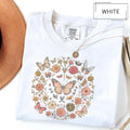 Watercolor Flowers Butterfly Boho Comfort Tee Soft Relaxed Fit Shirt