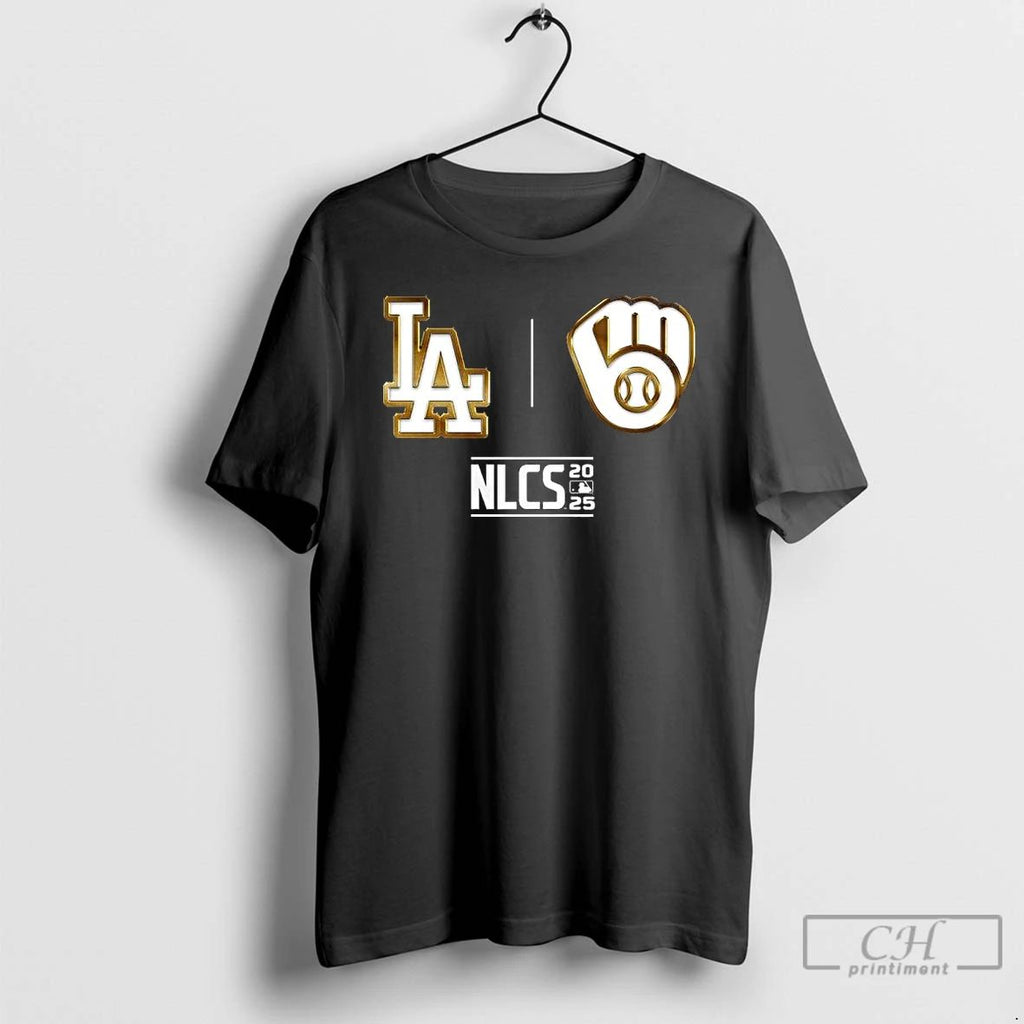 Classic La Dodgers Vs Brewers 2025 Nlcs Game Logo T Shirts