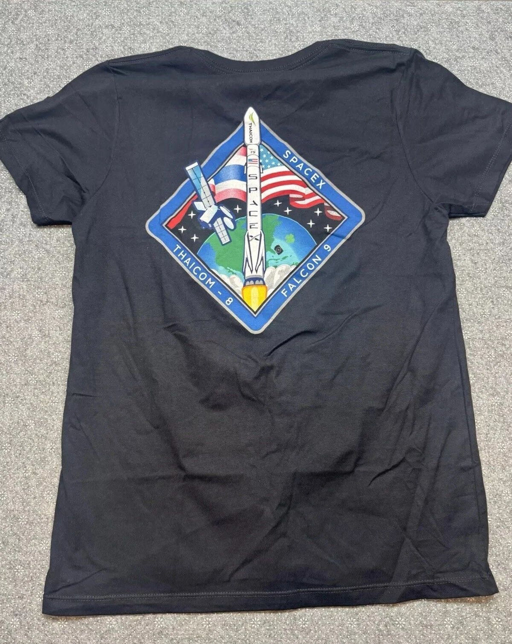 SPACEX Falcon 9 Thaicom 8 Mission T-shirt Black XL New 100% Cotton Unisex JD