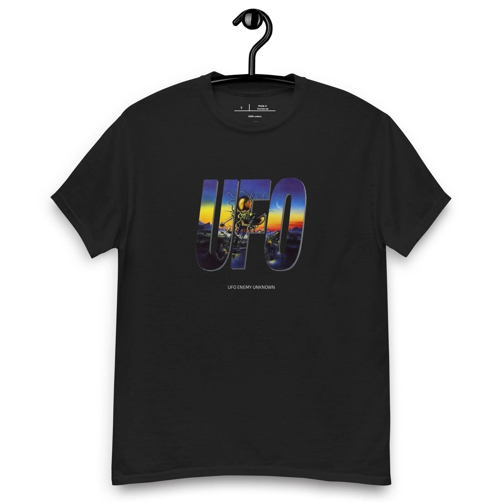 UFO Enemy Unknown Retro Dark T-Shirt Unisex - Amiga C64 Classic Game