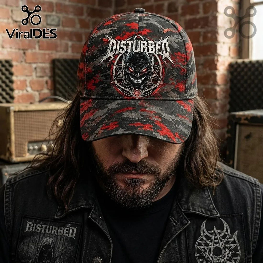 Disturbed Dark Messiah Black Camo Baseball Cap