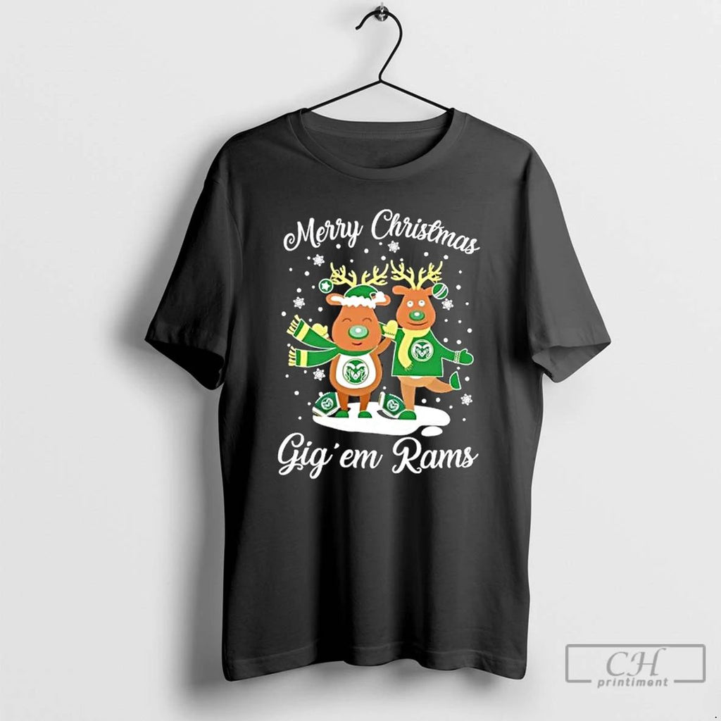 Classic Merry Christmas Gig Em Colorado State Rams T Shirts