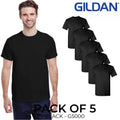 Gildan (5-pack) BLACKBulk Solid Ultra Cotton Short Sleeve Blank Tee T-Shirt S-XL