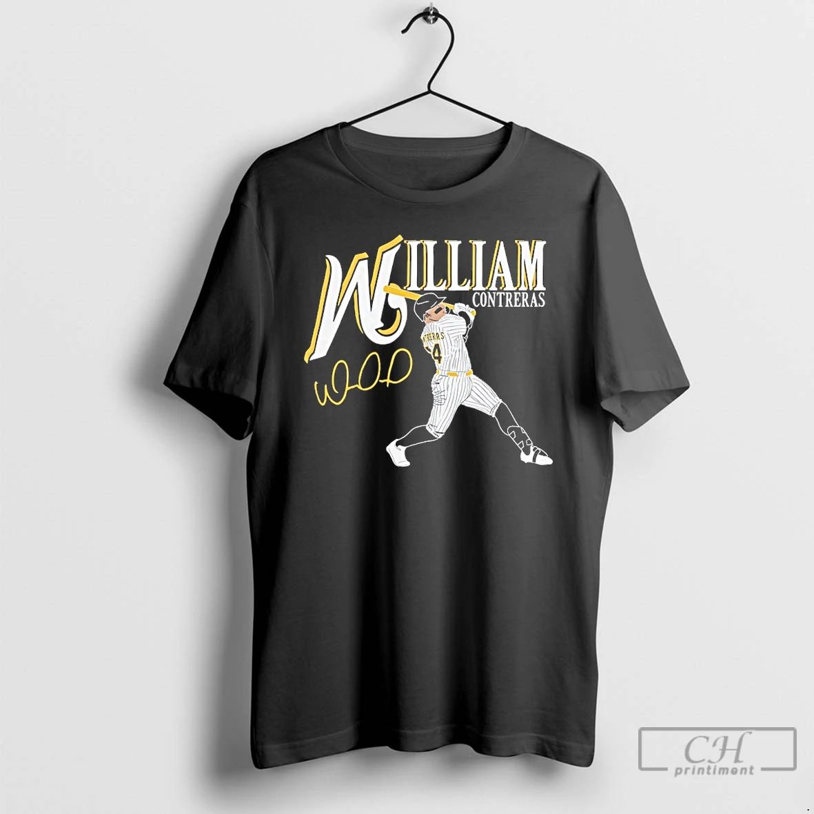 Classic William Contreras Milwaukee Brewers October Swing Signature T Shirts Hoodie Longsleeve