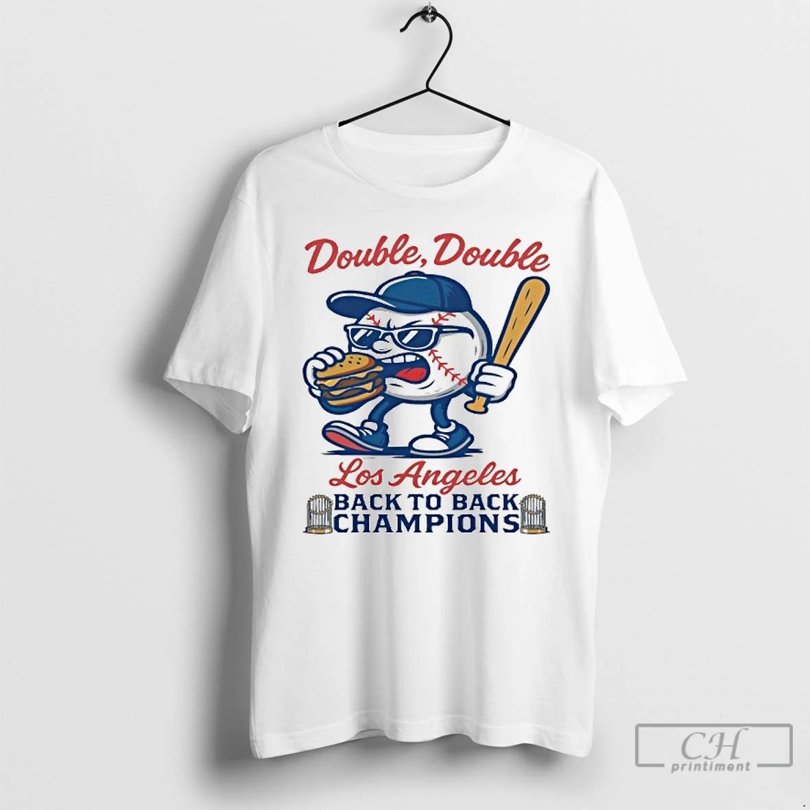 Premium Double Double Los Angeles Dodgers Back To Back World Champions T Shirts