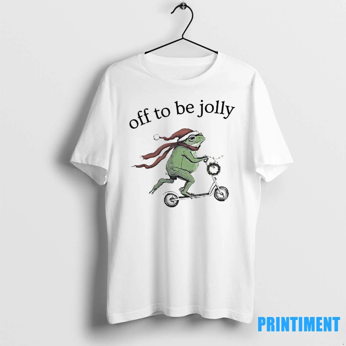 Frog Santa Scooter Off To Be Jolly Christmas Tshirts Sweater