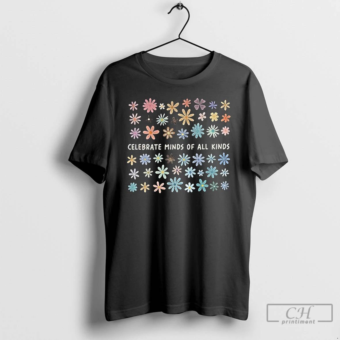 Classic Floral Celebrate Minds Of All Kinds Vintage T Shirts