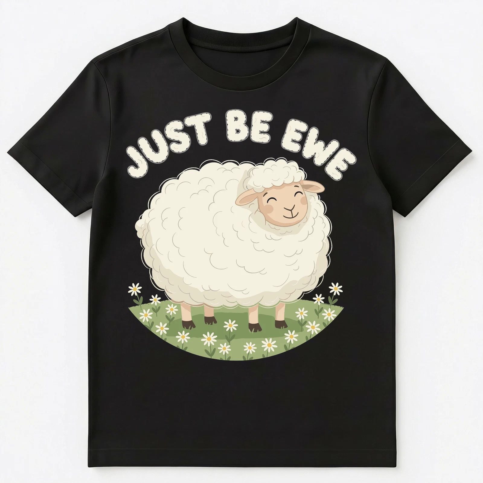 Just Believe Motivational Sheep Artwork Pun Unisex T-Shirt