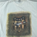 Vintage Guess U.S.A. T-Shirt Mens Large White Graphic Biplane Made in USA 90s