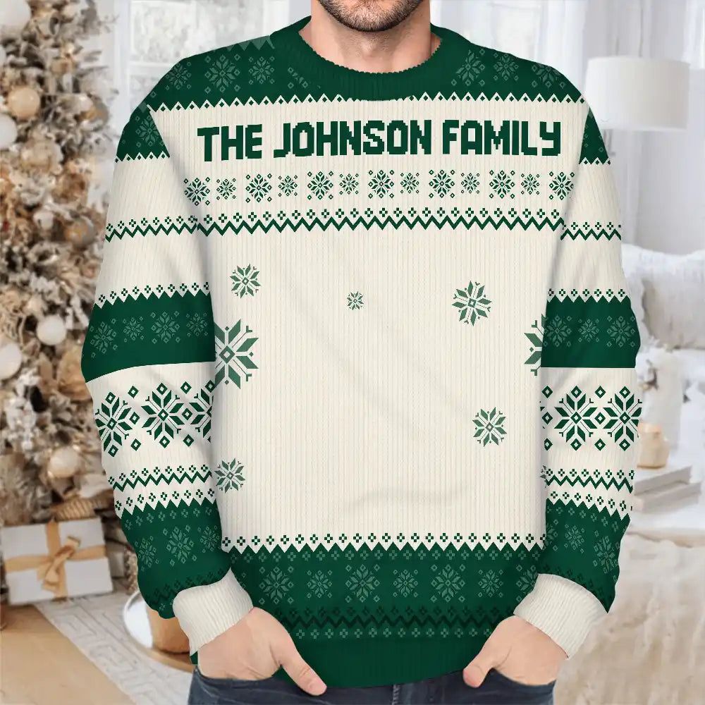 Custom Photo Family Gathering Festive Vibe - Personalized Unisex Ugly Sweater