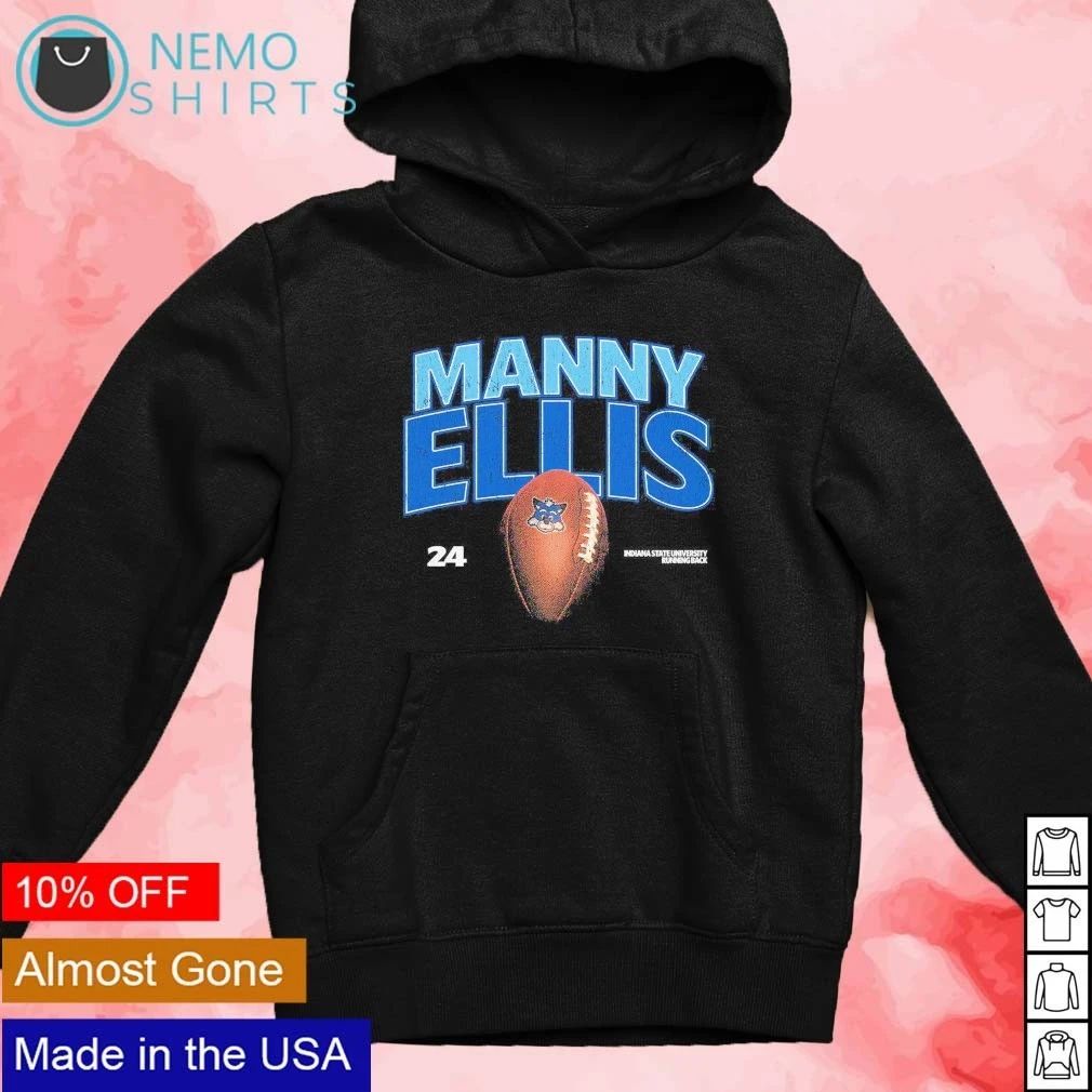 Manny Ellis No 24 Indiana State University Running Back shirt