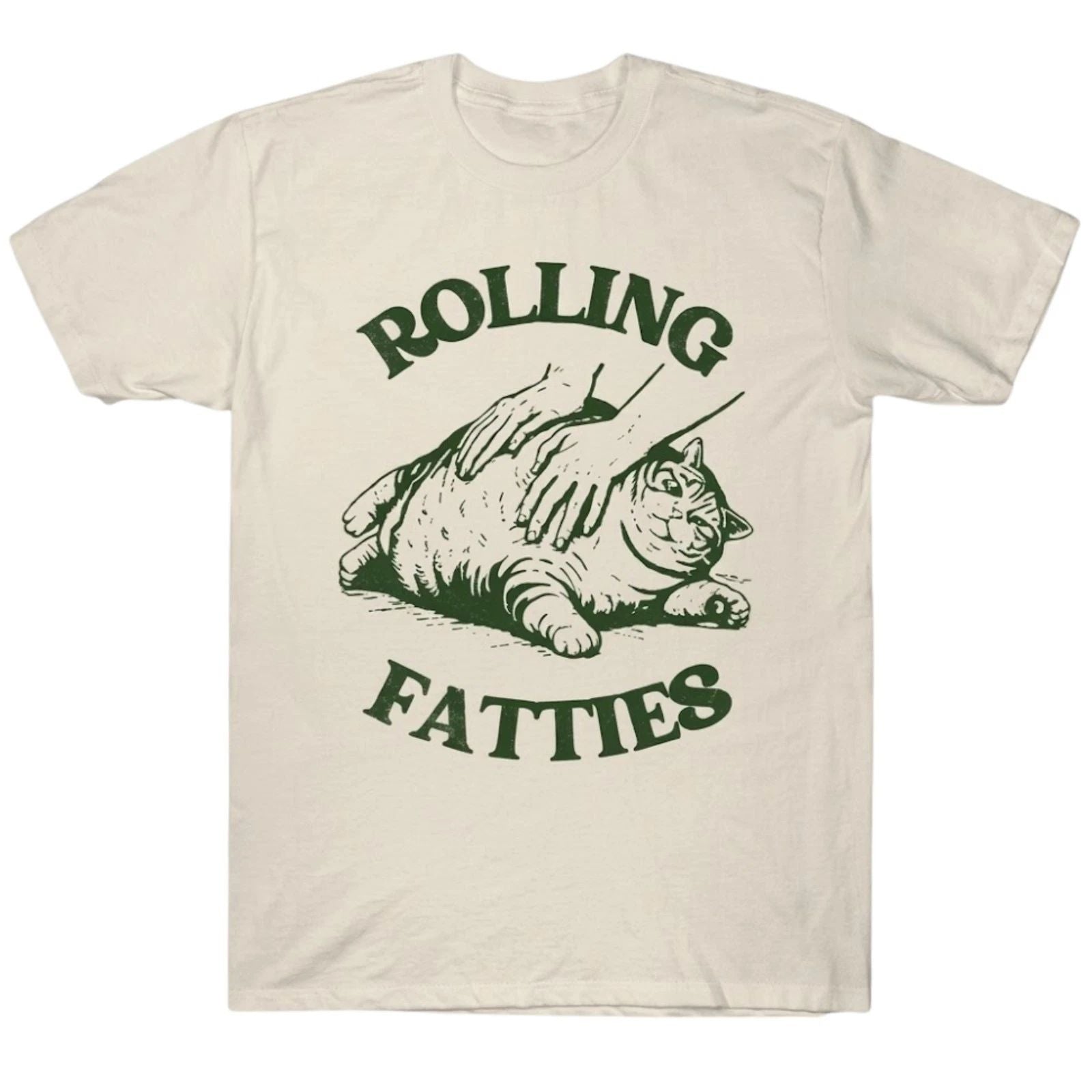 Funny Cat T Shirt Rolling Fatties Graphic Tee Cute Chubby Cat Lover Shirt P1230