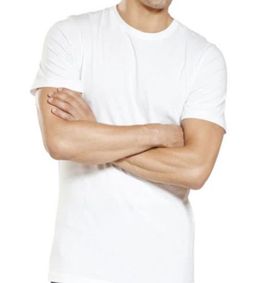 New 3-6 Pack Mens 100% Cotton Crew Neck Tagless T-Shirt Undershirt White S-XL