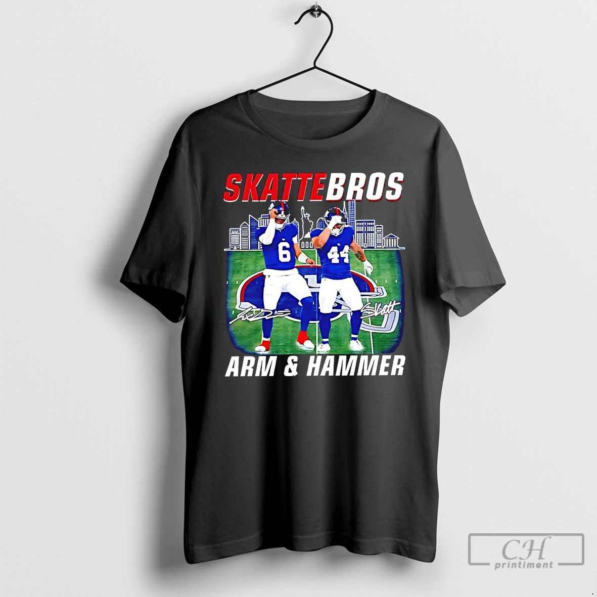 Classic Skattebros Arm And Hammer New York Giants Jaxson Dart And Cam Skattebo T Shirts
