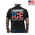 ICE Immigration Officers American Flag T-Shirt I Support Trump 2025 ON BACK