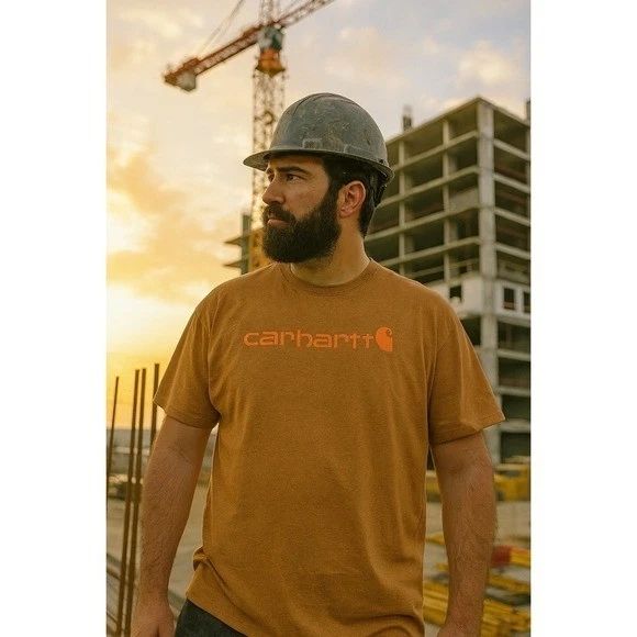 Carhartt Logo Shirt Mens 3XL Original Fit Workwear Utility Streetwear Essential