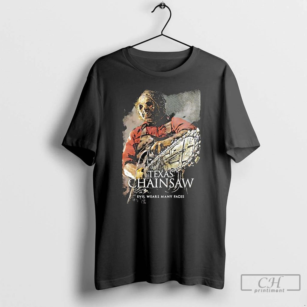 Classic Texas Chainsaw Evil Wears Many Faces Massacre Halloween Graphic T Shirts