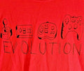 Adult Red Evolution of Gaming Controllers History Graphic Short Sleeve T Shirt