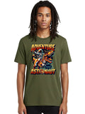 Adventure-Astronaut Mens Graphic Tee,100% Cotton,Casual Summer Wear