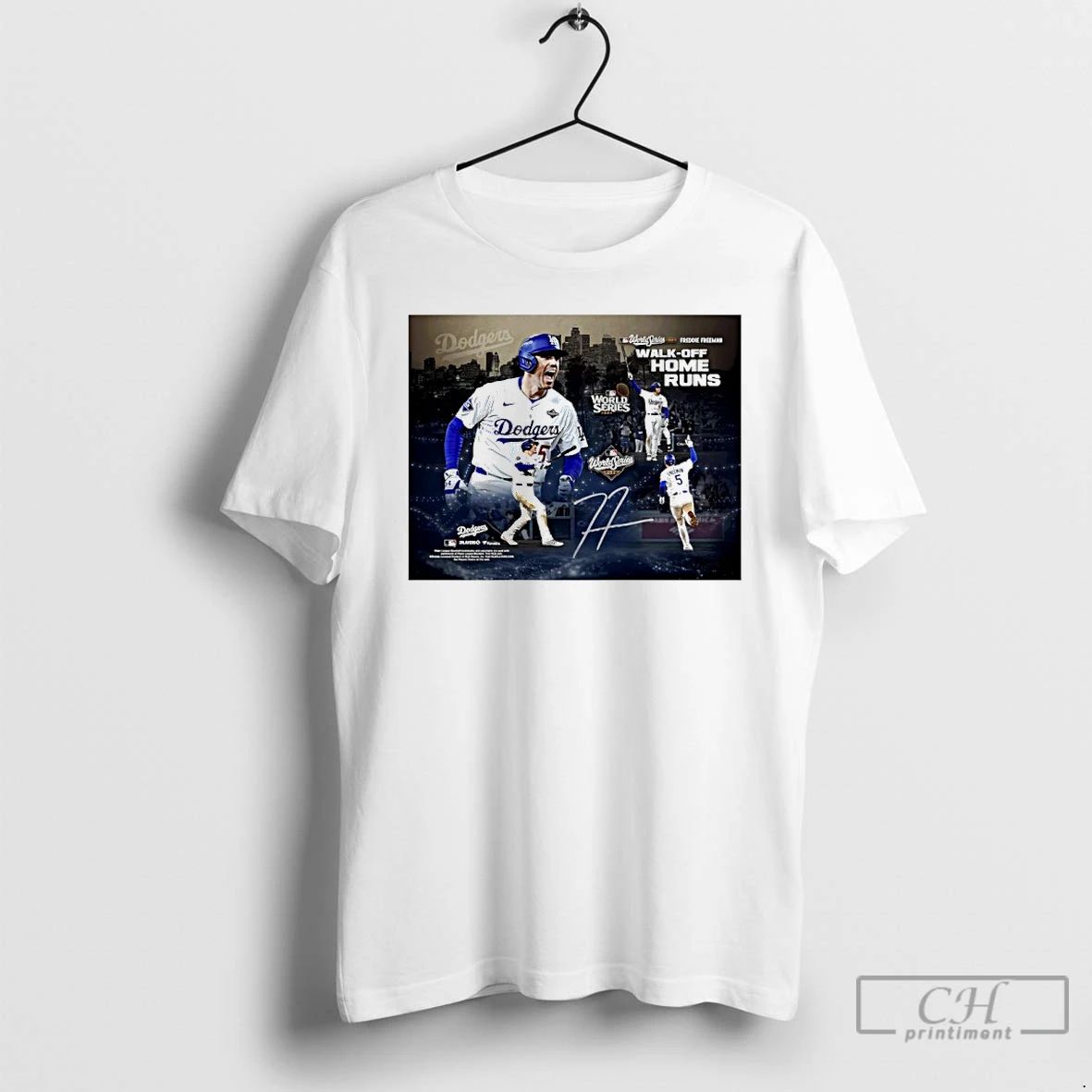 Classic Freddie Freeman Los Angeles Dodgers Autographed 2025 Postseason Moment T Shirts
