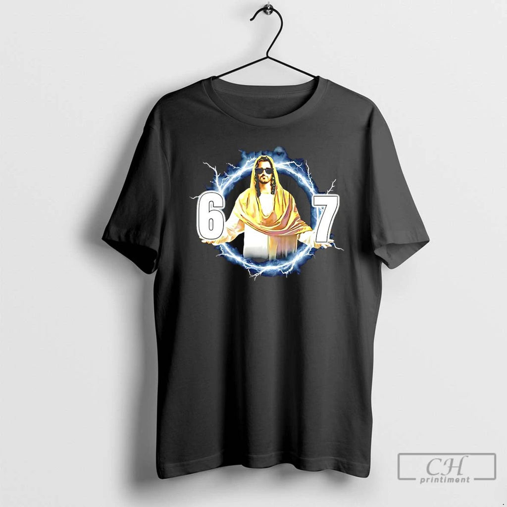 Classic Jesus 67 Lightning Graphic T Shirts