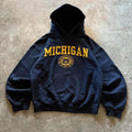 University of Michigan Spell Out Navy Hoodie Wolverines Sweatshirt
