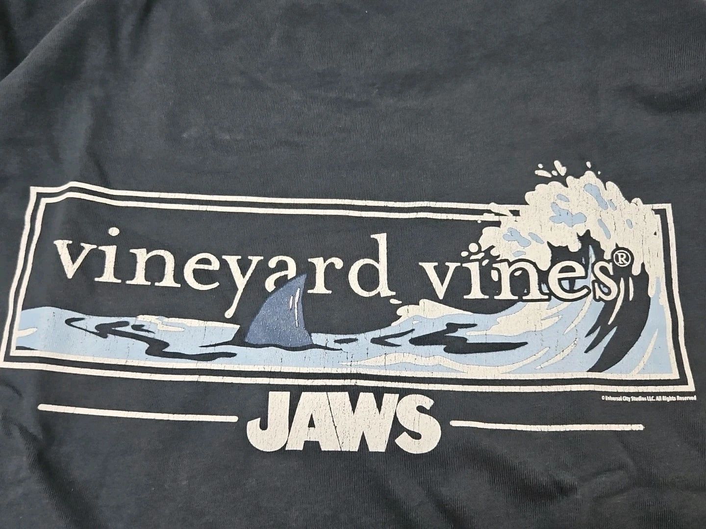 Vineyard Vines Jaws Collab Long Sleeve  T Tee Shirt Xl Shark Week Fin  New NWT