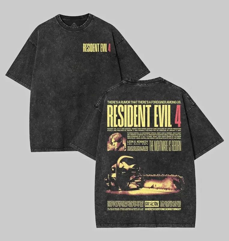 Resident Evil 4 Graphic Tee – Vintage Cotton T-Shirt for Game Fans, Casual