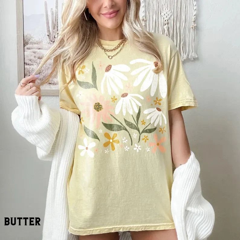 Boho Flowers Comfort Tee Floral Shirt