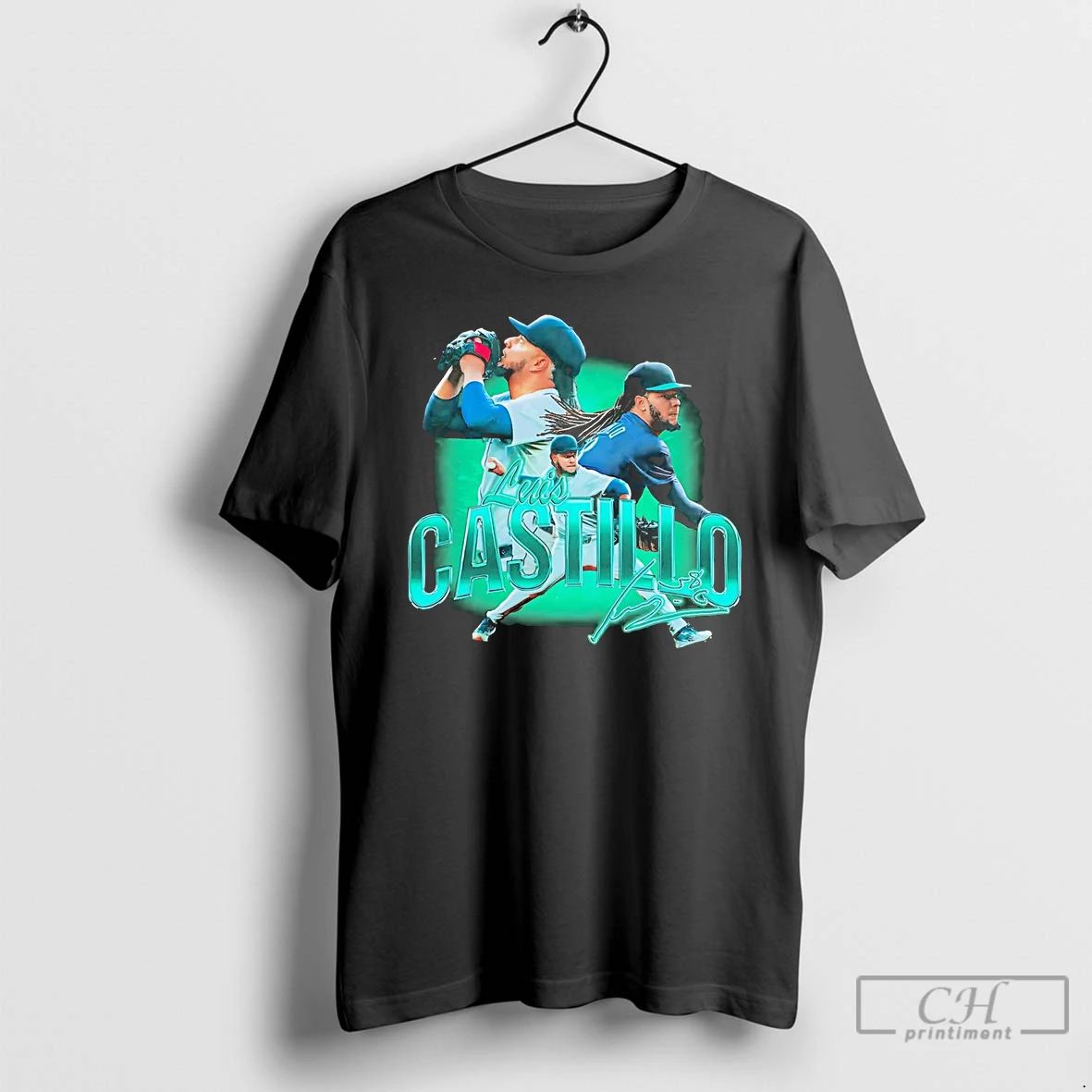 Premium Luis Castillo Picture Collage Seattle Mariners T Shirts