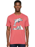 Robot-Dolphin Mens Graphic Tee, 100% Cotton, Casual Summer Wear