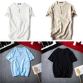 T-shirt Men's Retro Cotton and Linen Trendy T-shirt Short-Sleeved Half Sleeves