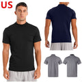 Men's Short Sleeve T-Shirt Turtleneck Thermal Undershirt Casual Pullover Tops