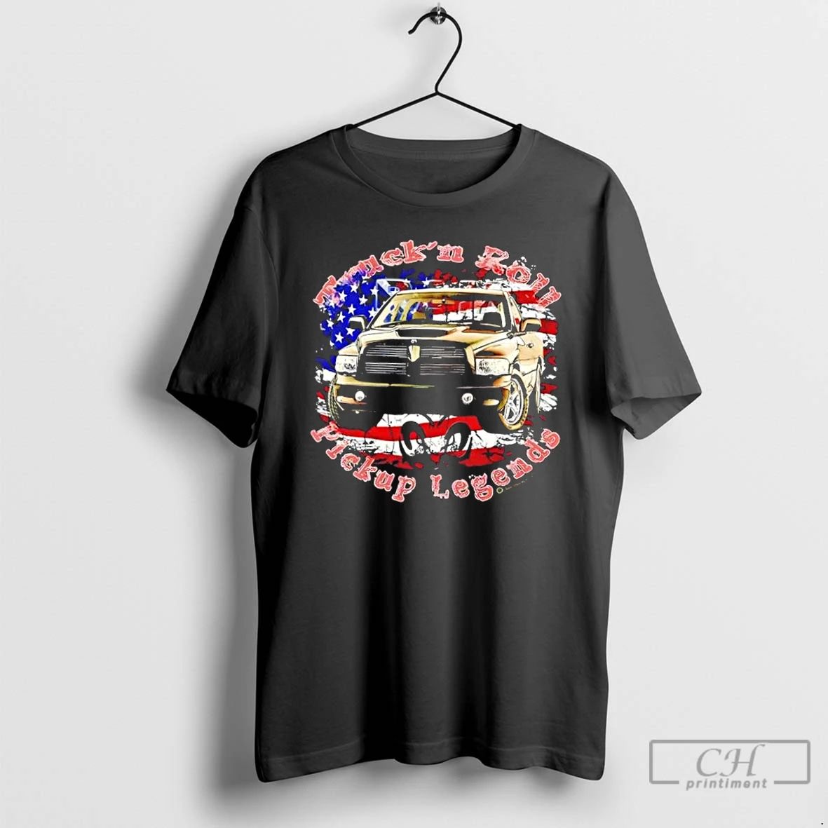 Classic Ram Car Truck N Roll Pickup Legends Us Flag T Shirts