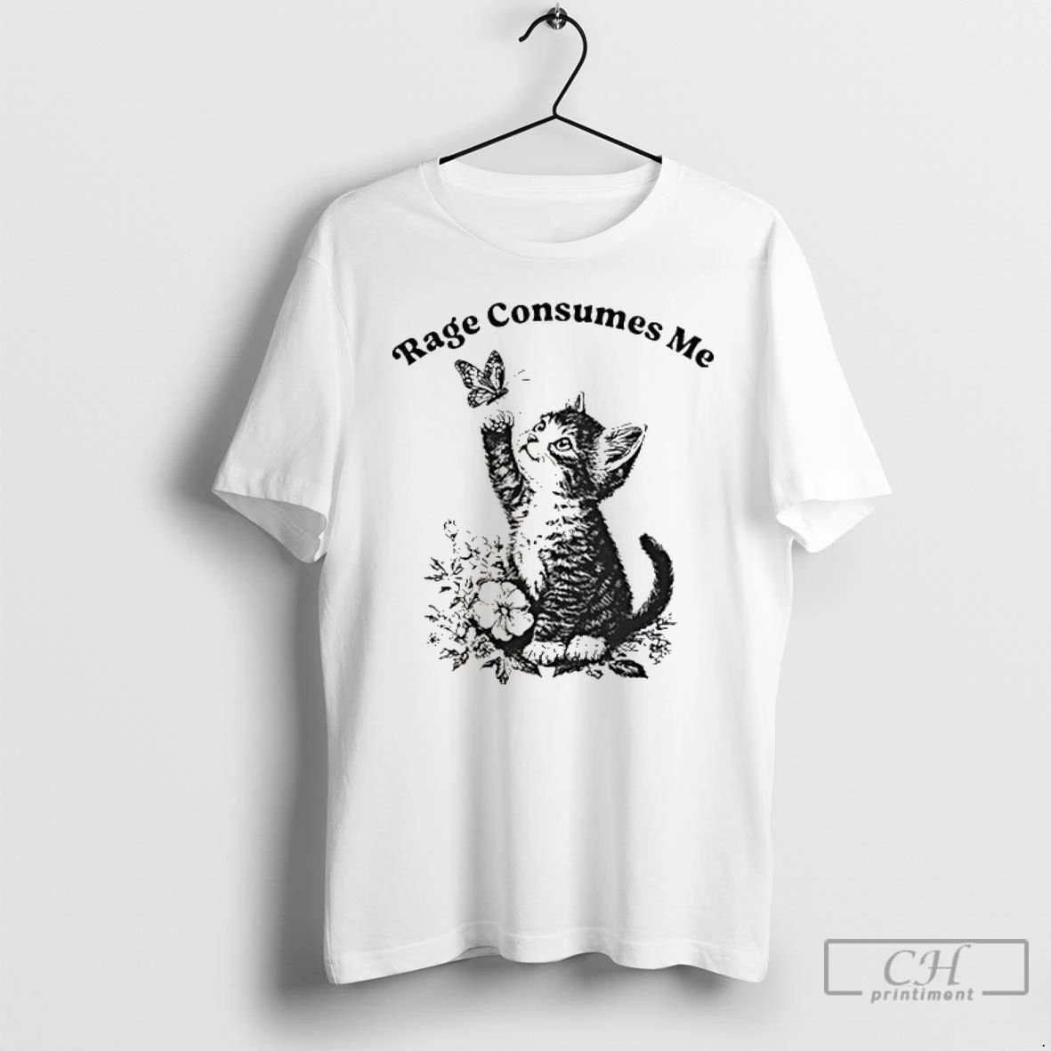 Classic Rage Consumes Me Cute Cat Meme T Shirts