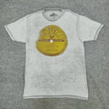 Johnny Cash Shirt Men's Medium Gray I Walk The LIne Burnout Sheer Short Sleeve