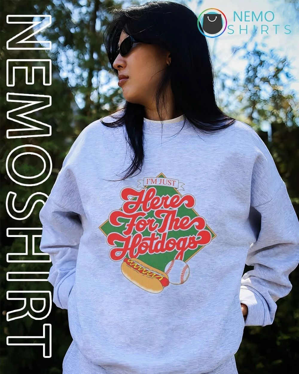 I’m Just Here for the Hotdogs Baseball Retro shirt