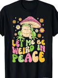 Let Me Be Weird In Peace Cute Goblincore Frog T-Shirt - Unisex Adult Retro Gra