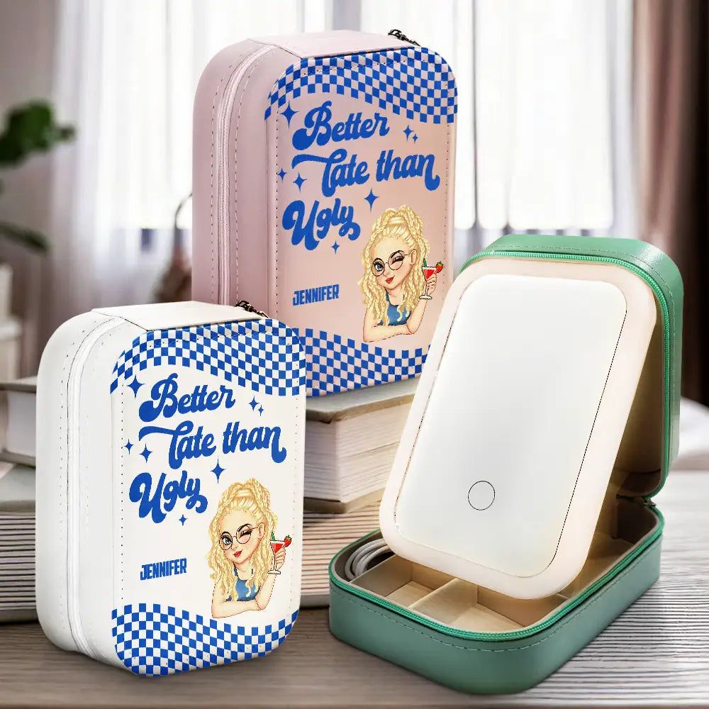 Better Late Than Ugly - Personalized Makeup Box With LED Mirror