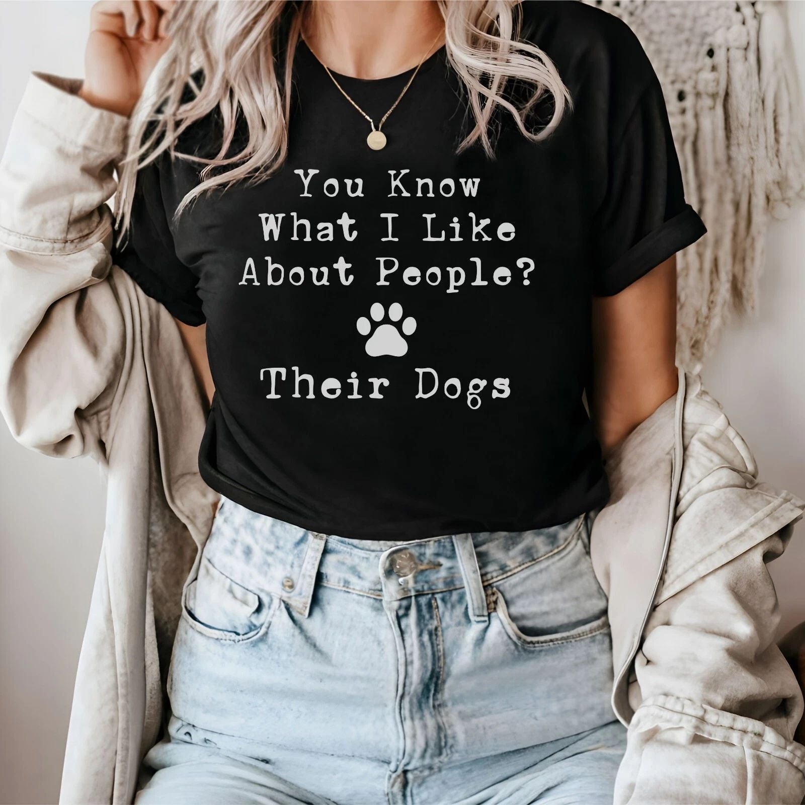 dog lovers dark gray cotton tee