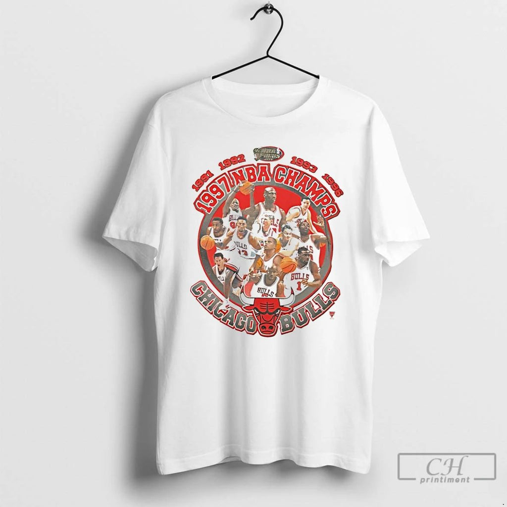 Classic Chicago Bulls 1997 Nba Champions Teams Logo T Shirts