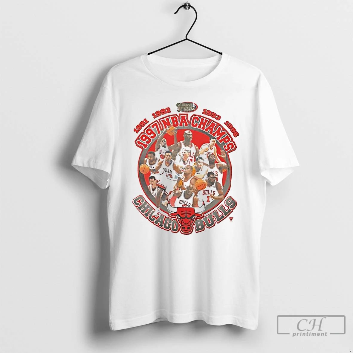 Classic Chicago Bulls 1997 Nba Champions Teams Logo T Shirts